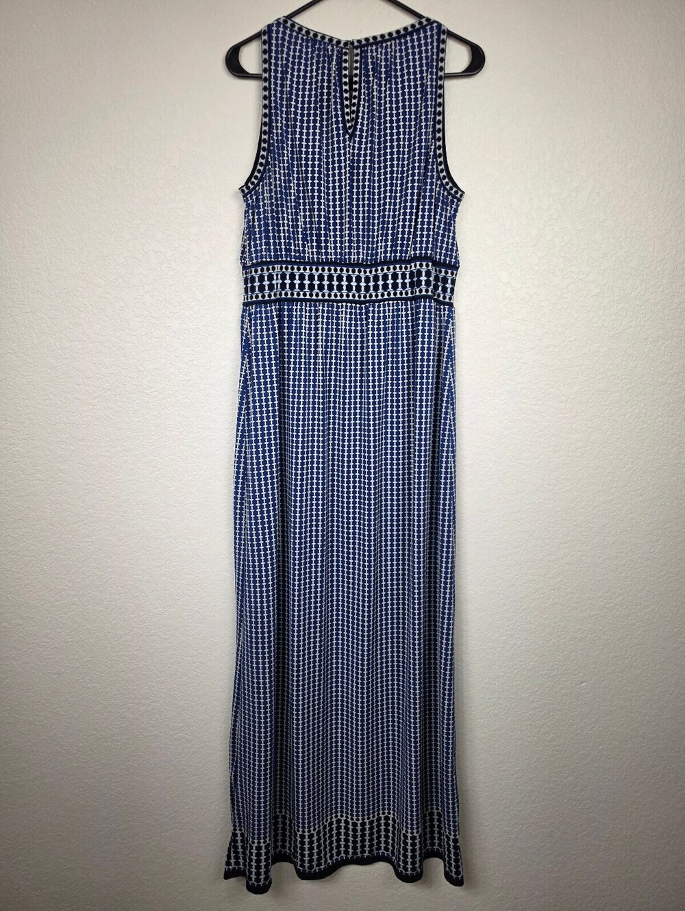 Max Studio Sleeveless Blue Patterned Maxi Dress XL - Picture 2 of 5